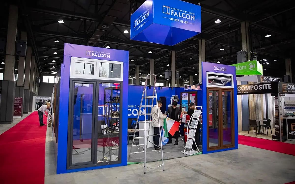 Hall with branded stands